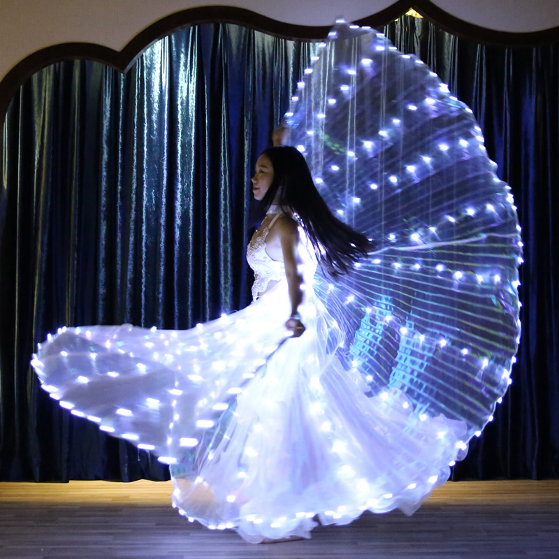 Light Up 316 Leds Belly Dance Isis Wing For Ladies Led Dance Cape or Capes With Telescopic Stick